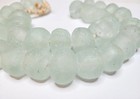 Large Jumbo Aqua Green Recycled Glass Beads Ghana African Sea Beads 20mm
