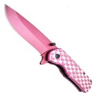Tactical Spring Assisted Open Folding Pocket Knife Pink Hearts Handle 7 75 