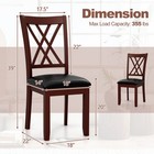 Set Of 4 Dining Chair Kitchen Chair W  Backrest Padded Seat   Rubber Wood Legs