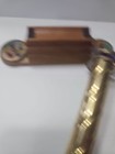 Vtg Starlite Spiraled Brass Kaleidoscope By Sheryl Koch W  Wood Stand