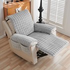 Quilted Stretch Recliner Cover Chair Protector W  Storage Pockets Elastic Straps