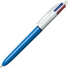 Bic 4-color Retractable Ballpoint Pen 1mm Black Blue Green Red Ink Blue Barrel
