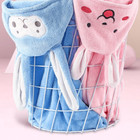 Pinky Bunny Hooded Plush Towel   Animal Kids Bath Robe Blanket