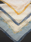 Lot 8 Crochet  Tatting  Bobbin Lace Edged Handkerchiefs Hankies Vintage
