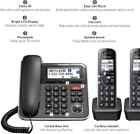 Panasonic Expandable Corded Cordless Phone System Answering Machine 2 Handsets