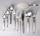 Frantz Hingelberg Danish Modern Sterling Thread Pattern Flatware 111 Pieces