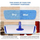 18  Professional Microfiber Mop Floor Cleaning System  Flat Mop With Stainles   