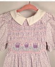 Vintage Polly Flinders Girls Dress Size 4 Smocked Collared Dress Flower Pastel