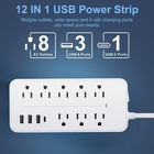8 Outlets Wall Mountable Usb Surge Protector Power Strip With Usb A c Port Plugs