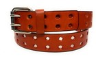 Men s 1 5  Wide  Work Or Casual Leather Belt Double Prong Two Hole Leather Belt