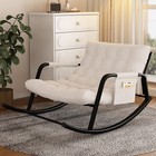 Rocking Chair Outdoor  indoor Oversize Lounge Rocker Recliner Armchair With Back