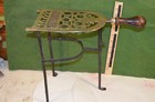 A Pierced Brass  Wrought Iron Fire Place  Down-hearth Trivet   1770  14  Tall