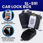 Sl-591 Portable Car Lockbox  Black  Combination Lock  Keypad  Protective Cover