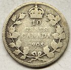 Canada 1905 10 Cents Dime Silver Coin