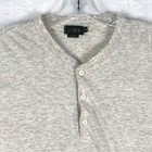 Vintage J crew Oarsman Henley Shirt Men Xl Beige Gray Heathered Thermal Preppy