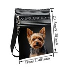 Yorkshire Terrier Messenger Bag Small Ethnic Pattern Printed Adjustable Strap   