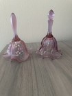 Fenton Bells Set Of 2 Collectible Pink Glass