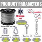 100ft 1 8 stainless Steel Cable 7x7 Strands Guy Wire Rope Kit Rope Cable Cutters