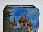 Fedoskino Russian Lacquer Miniature Box  the Temple  By Artist Andrew Parmeonov