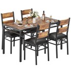 Space-saving Dining Table Set - Upholstered Chairs  Casual Dinner 3 5 Piece Set