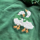 Vintage 1980s Goose Sweatshirt Women   s As Is Homemade Green Flaws