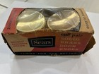 Vintage- Sears - Solid Bright Brass Door Knobs-1 Pair New In Box 2   