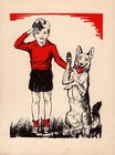 1940 Antique German Shepherd And Boy Print Vintage Diana Thorne Dog Art 6141b