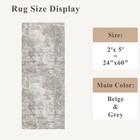 2x5 Rug Runner Non-slip Washable     Modern Neutral Abstract Small Rug For Hall   
