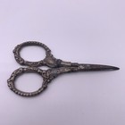 Sterling Silver Manicure Sewing Scissors Repousse Antique Vtg