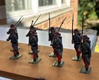 Pre-war Britains 1930s Lead  French Infantry Marching  8 Pieces  Set  141