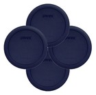 Pyrex 7201-pc Round 4 Cup Blue Food Storage Lid Cover For 7201 Dish  4 Pack 