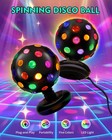 Rotating Disco Ball Light - 11  Spinning Disco Ball With Multi-colored Led Fo   