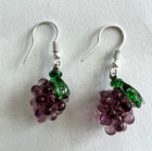 Murano Glass  unique Handcrafted Jewelry  Grapes Earrings  925 Sterling Silver