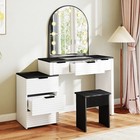 Makeup Vanity Desk With Mirror Dressing Table And Stool Set With Led Lights Usa