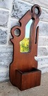 Vintage Mid Century Abstract Brutalist Handmade Wood Shaving Mirror Wall Pocket