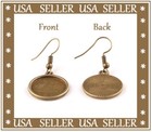 20 Prs  12mm Antique Bronze Earrings 12mm Blank Bezel Trays Diy Crafts Nice Gift