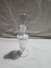 Antique Vintage Victorian Etched Glass Perfume Bottle W  Original Stopper-dabber