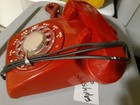 Vintage Bell System  Rotary Dial Desk Telephone        Red Western Electric