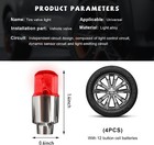 4 Pcs Led Tire Valve Lights  Waterproof Light Up Air Neon Bicycle M Color  Red