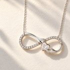 925 Silver Infinity Heart Hands Pendant Necklace Clear Sparkle Gift For Her