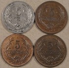 Uruguay 4 Five Centesimos 1924 46 48  51 Better Grade-unc As Pictured