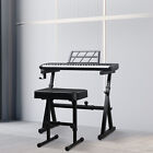 Portable Heavy Duty Piano Keyboard Stand  Z Style Adjustable Portable With Bench