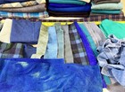 Rug Hooking Wool Fabric Lot 2 Of Blues Teals Hand Dyed Marbleized Crafts 7 5 Lbs