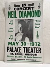Neil Diamond 1972 St  Louis Missouri Vintage Concert Poster As Is Rare