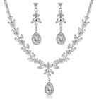 Zirconia Cz Crystal Necklace And Earrings Bridal Wedding Jewelry Set New