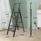 5 Step Ladder  Foldable Step Stool  Aluminum Step Ladder With Anti-slip Pedal