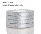 Yaseo 3 8 Inch Silver Glitter Ribbon  100 Yards X 100 Yards 