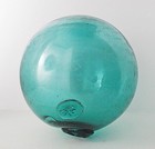 Vintage Hokuyo Japanese Blue Green Glass Fishing Float - 10 5 
