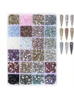 Nail Art Rhinestones Mix Flat Back Gems Glitter Crystals 3d Diy Nail Decor
