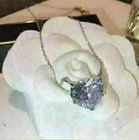 2ct Heart Cut Vvs1 d Diamond Solitaire Pendant 14k White Gold Finish Free Chain